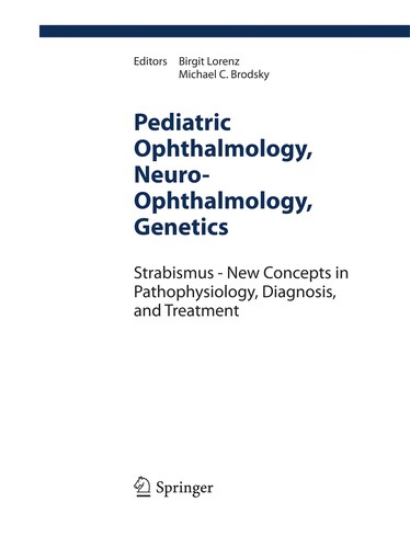 Cover for Pediatric ophthalmology, neuro-ophthalmology, genetics