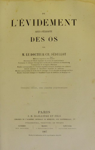 Cover for De l'evidement sous-périosté des os
