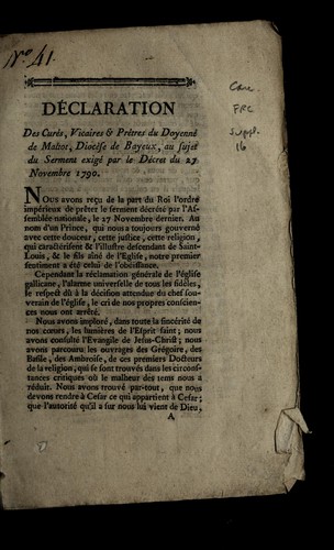 Cover for De claration