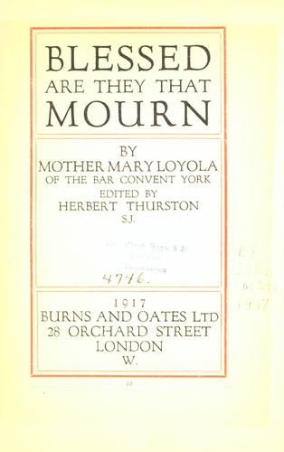 Cover for Blessed are they that mourn