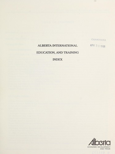 Cover for Alberta international education and training index