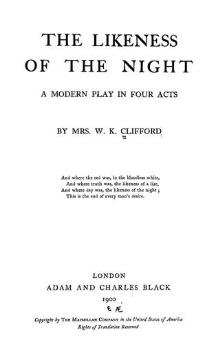 Cover for The likeness of the night
