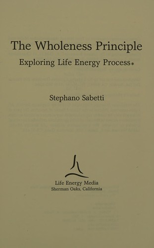 Cover for The wholeness principle
