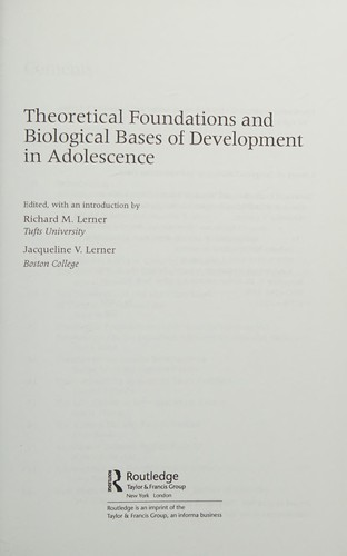 Cover for Theoretical foundations and biological bases of development in adolescence