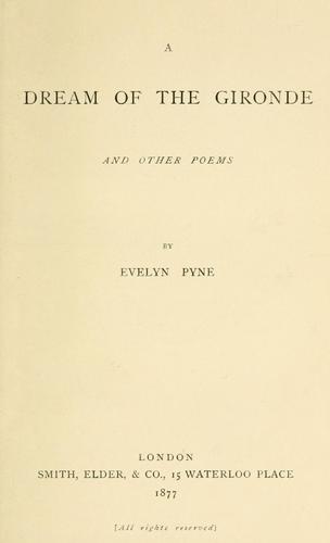 Cover for A dream of the Gironde and other poems.