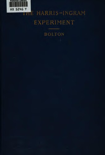 Cover for The Harris-Ingram Experiment