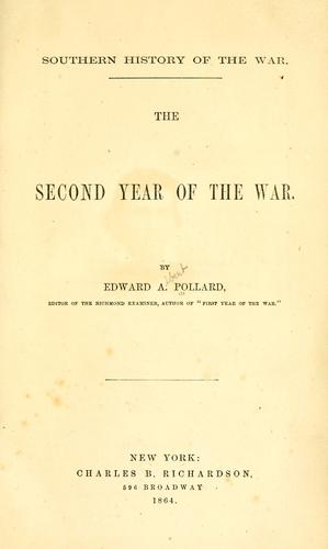 Cover for Southern history of the war