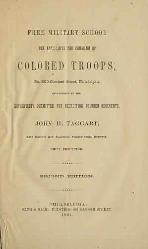 Cover for Free military school for applicants for commands of colored troops, no. 1210 Chestnut Street, Philadelphia