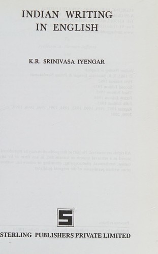 Cover for Indian Writing in English