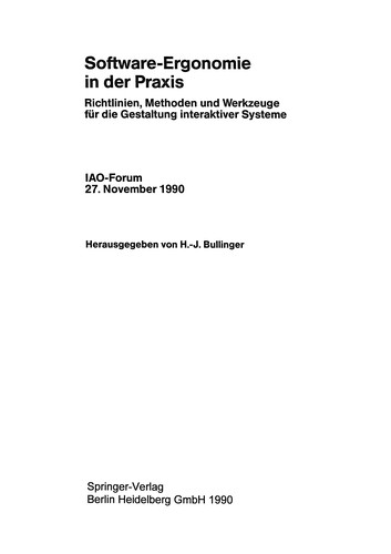 Cover for Software-Ergonomie in der Praxis