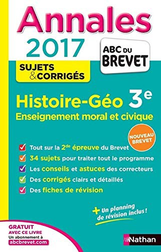 Cover for Annales Brevet 2017- Histoire Géo - EMC