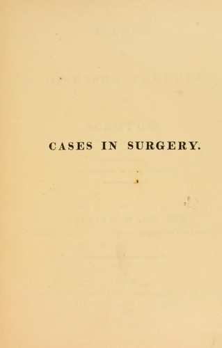 Cover for Cases of diseased prepuce and scrotum