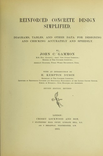 Cover for Reinforced concrete design simplified