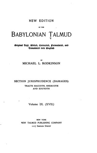 Cover for New Edition of the Babylonian Talmud: English Translation