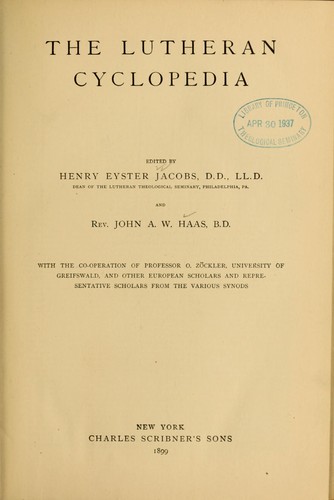 Cover for The Lutheran cyclopedia