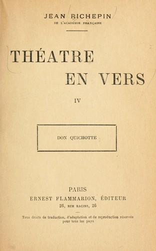 Cover for Théatre en vers