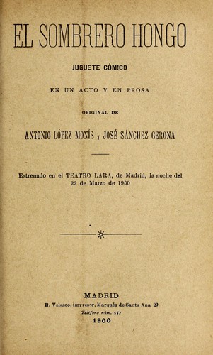 Cover for El sombrero hongo