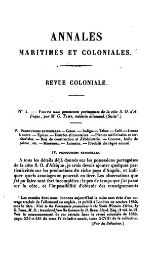 Cover for Annales maritimes et coloniales