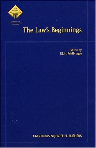 Cover for The Law's Beginnings (Meijersreeks, Mi 65.)