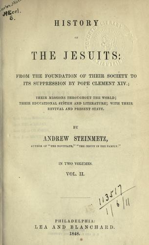 Cover for History of the Jesuits