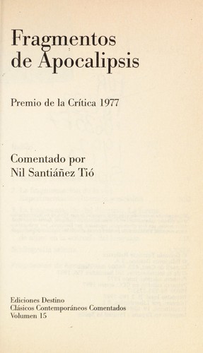 Cover for Fragmentos de Apocalipsis