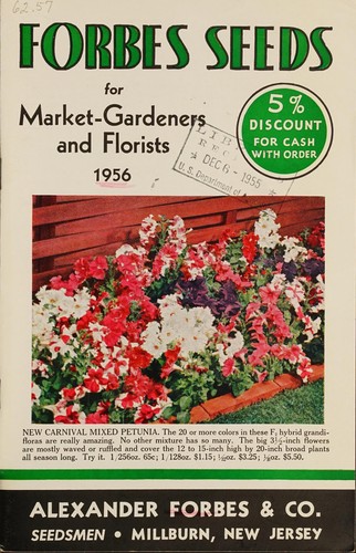 Cover for Forbes seeds for market-gardeners and florists, 1956