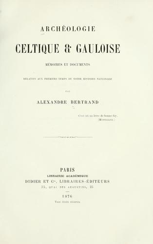 Cover for Archéologie celtique & gauloise