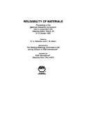 Cover for Weldability of Materials