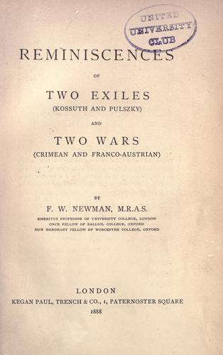 Cover for Reminiscences