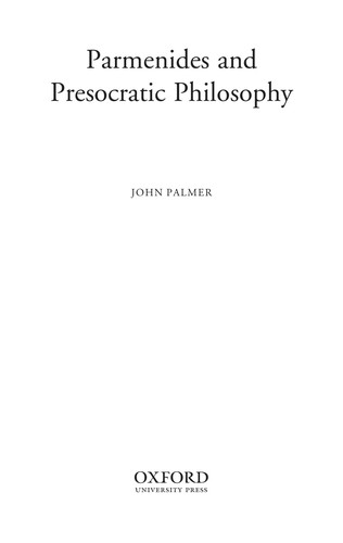 Cover for Parmenides and presocratic philosophy