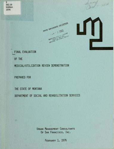 Cover for Final evaluation of the medical/utilization review demonstration