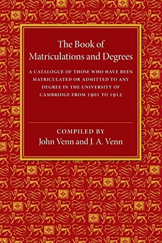 Cover for Book of Matriculations and Degrees