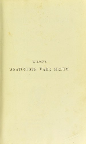 Cover for Wilson's anatomist's vade mecum
