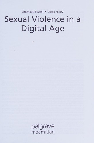 Cover for Sexual Violence in a Digital Age