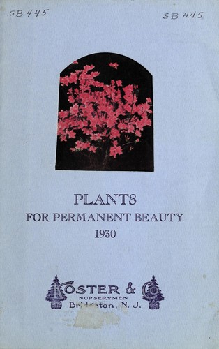 Cover for Plants for permanent beauty, 1930