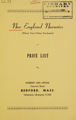 Cover for Price list