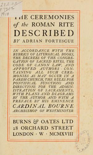 Cover for The ceremonies of the Roman rite