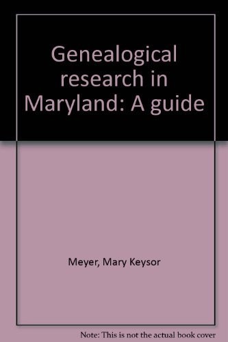 Cover for Genealogical research in Maryland