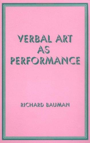 Cover for Verbal Art As Performance