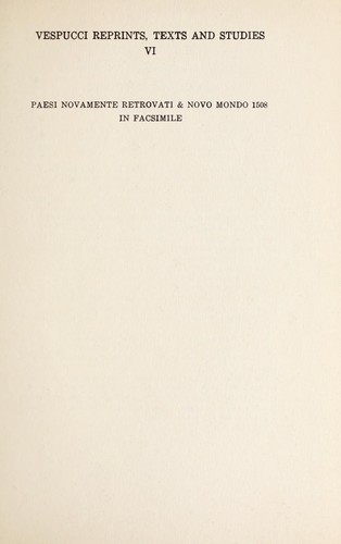 Cover for Paesi nouamente retrovati & Novo mondo