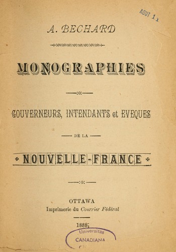 Cover for Monographies