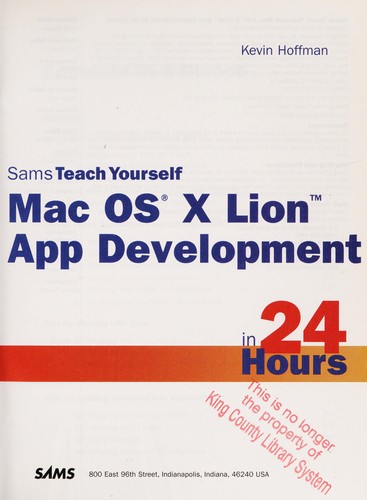 Cover for Sams teach yourself Mac OS X Lion app development in 24 hours