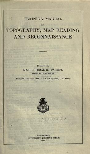 Cover for Training manual in topography, map reading and reconnaissance.