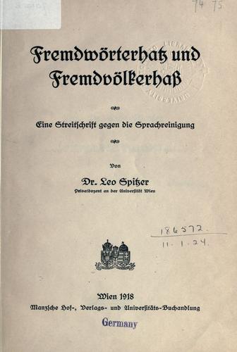 Cover for Fremdwörterhatz und Fremdvölkerhasz