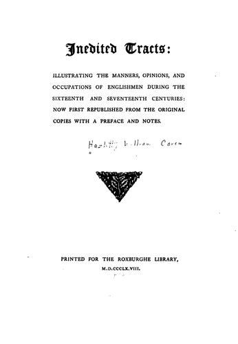 Cover for Inedited tracts