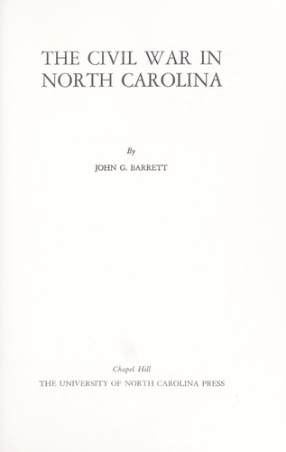 Cover for The Civil War in North Carolina