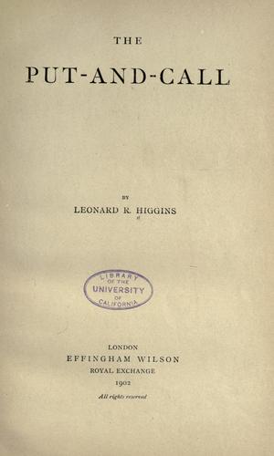 Cover for The put-and-call