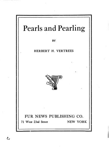 Cover for Pearls and pearling