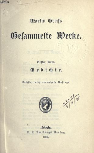 Cover for Gesammelte Werke.