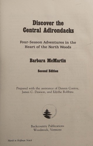 Cover for Discover the Central Adirondacks